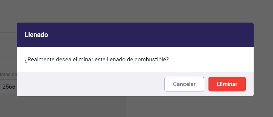 Posibilidad de eliminar llenados de combustible